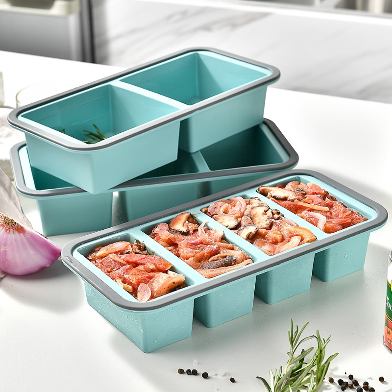 Meal Prep Template - 대형 아이스 큐브 냉동 몰드-수프용, 뚜껑이
