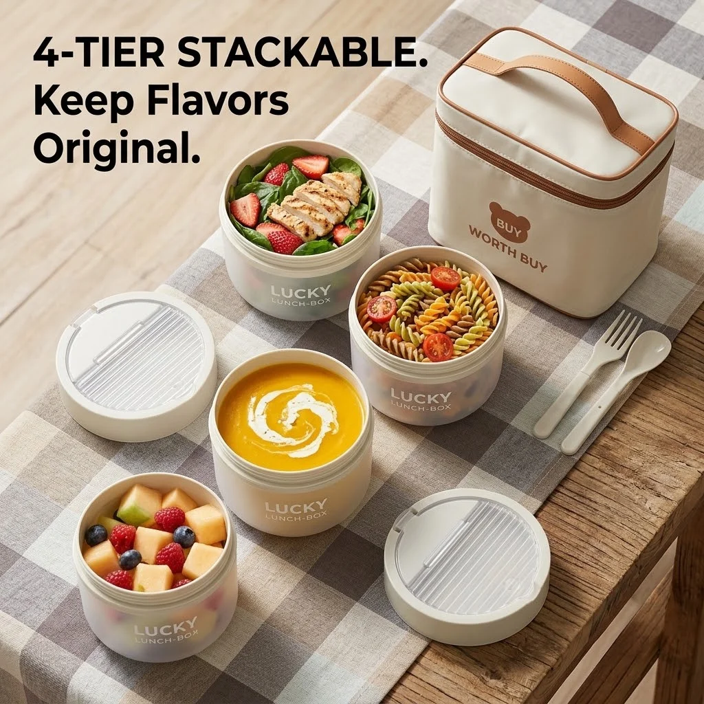 쌓아서 보관할 수 있는 플라스틱 도시락 세트, 전자레인 - Meal Prep Or Prep Meal 리뷰 및 가격
