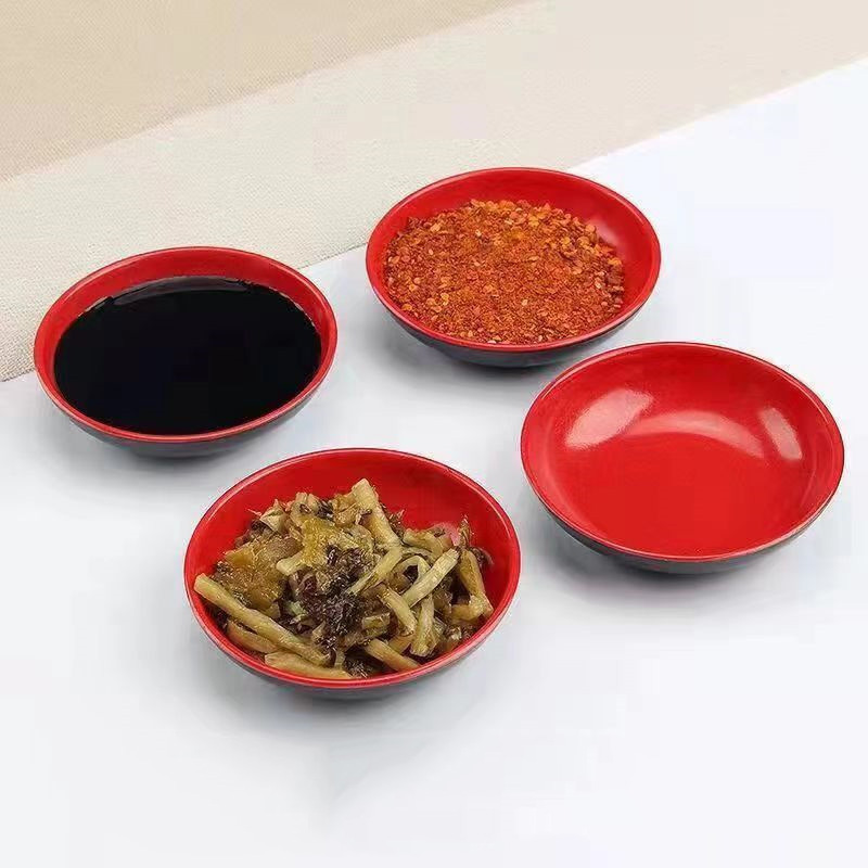 3개 세트 빨간색과 검은색 원형 멜라민 양념 접시 소스 - Sauce Dipping Cup 리뷰 및 가격