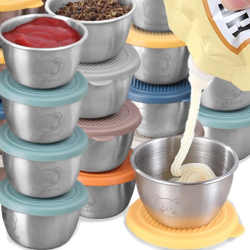 10/1개 50ml 누수 방지 스테인리스 소스 컵 식품 - Sauce Dipping Cup 리뷰 및 가격
