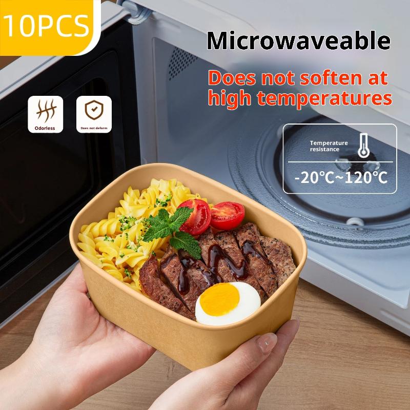 10개입 사각형 일회용 크라프트 종이 도시락 용기, 누 - Meal Prep Bowl 리뷰 및 가격