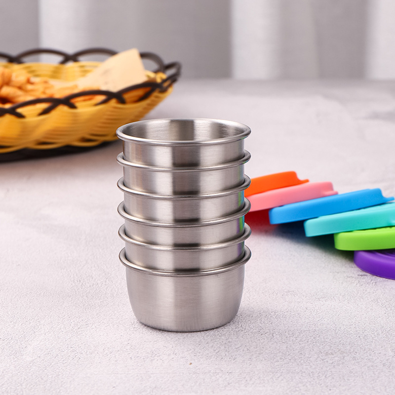 1/4Pcs 스테인레스 스틸 디핑 소스 컵 누출 방지  - Sauce Dipping Cup 리뷰 및 가격